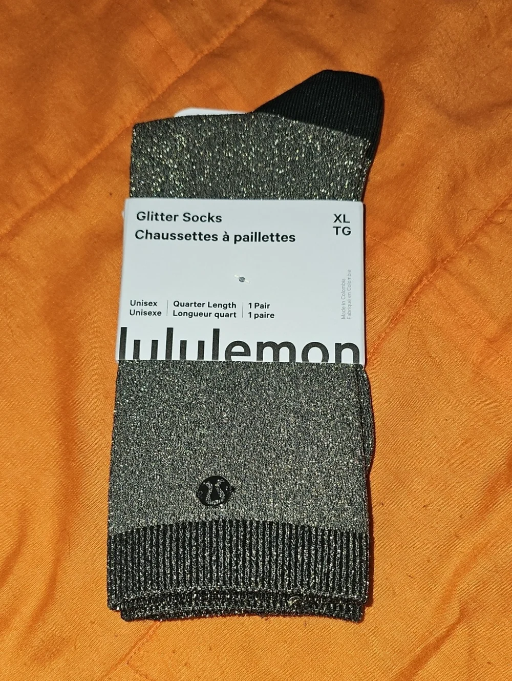 lululemon athletica Silver Glitter Quarter-Length Socks
